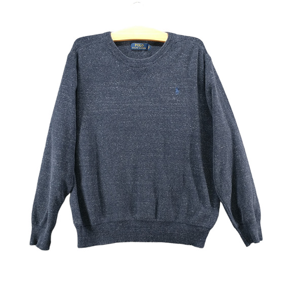 Polo Ralph Lauren Men's Pullover Crew Neck Knit Sweater Blue Large Cotton Logo - Picture 1 of 15